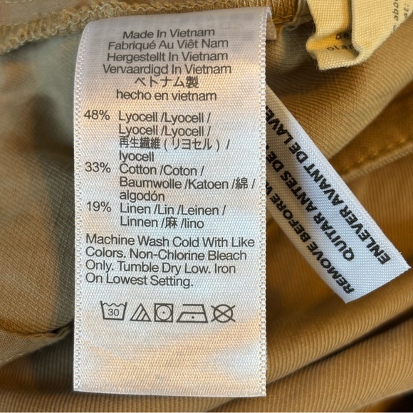 NWT Madewell sz 8 The Harlow Wide Leg Pleated Pant Linen Blend Trouser Khaki Tan - Picture 7 of 8